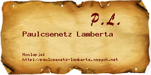 Paulcsenetz Lamberta névjegykártya